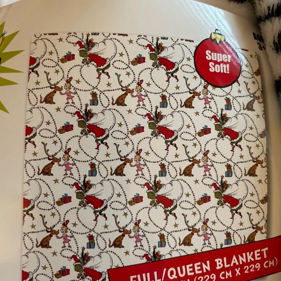NEW Christmas Franco Dr. Suess Grinch Super Soft Plush Full/Queen Blanket - Picture 4 of 4